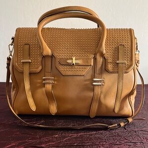 Rebecca Minkoff Jules Studded Satchel 
"Biscuit" Leather